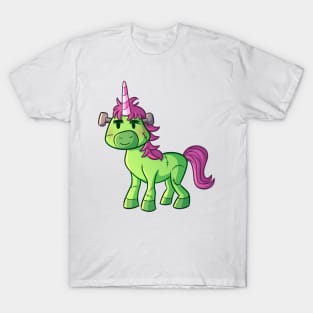 Cute Halloween Unicorn in Frankensteins Monster Costume T-Shirt